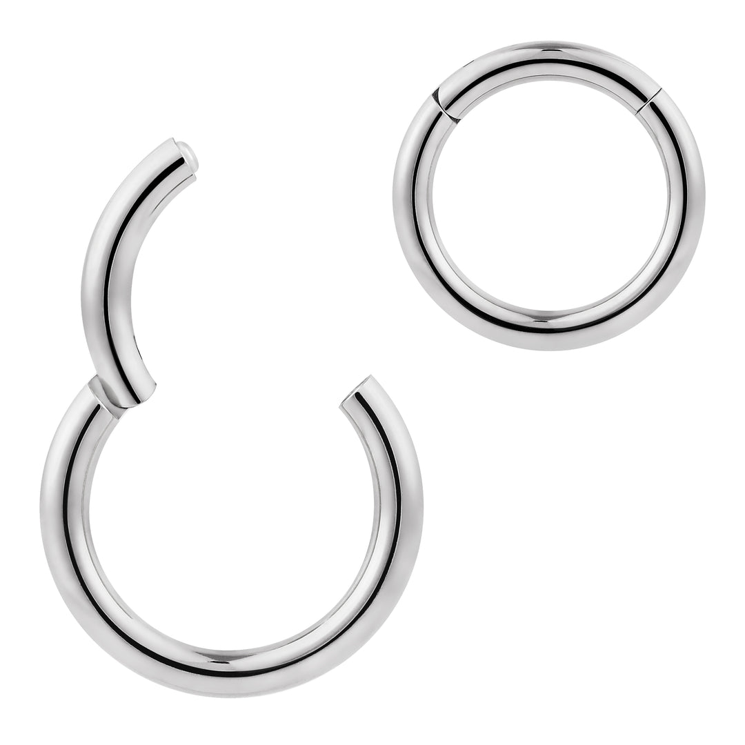 1 Piece 4G Stainless Steel Polished Hinged Hoop Segment Nose Ring Piercing Earring 14mm - 20mm