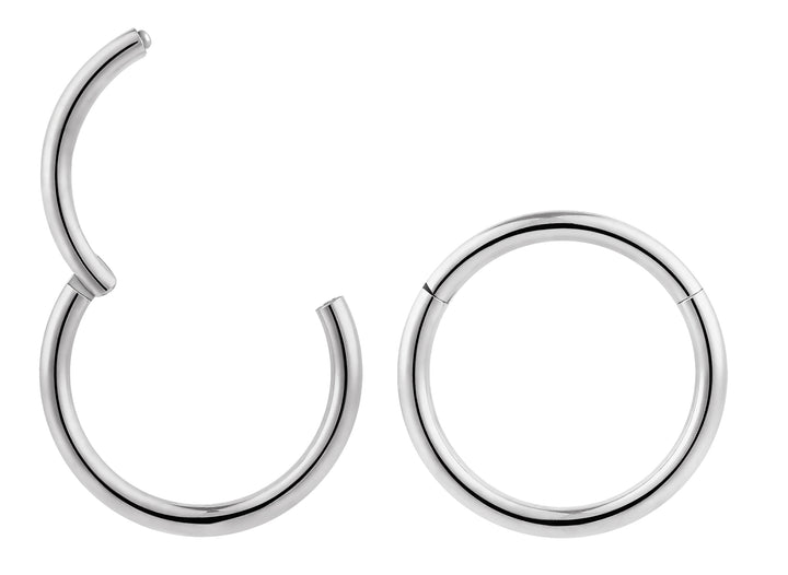 1 Pair 16G Titanium Polished Hinged Hoop Segment Nose Rings Earrings 6mm - 16mm