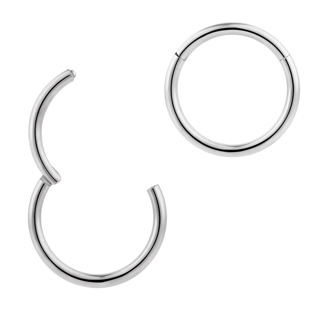 1 Piece 16G Titanium Polished Hinged Hoop Segment Nose Ring Piercing Earring 6mm - 16mm