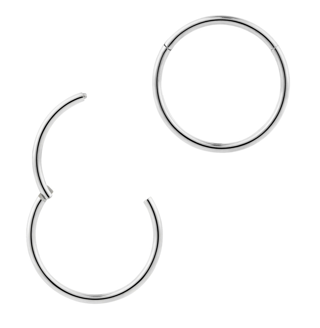 1 Piece 20G (thinnest) Stainless Steel Polished Hinged Hoop Segment Nose Ring Piercing Earring 6mm - 10mm