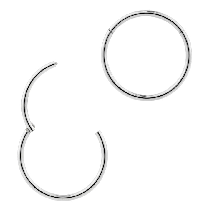 1 Piece 18G Stainless Steel Polished Hinged Hoop Segment Nose Ring Piercing Earring 6mm - 13mm