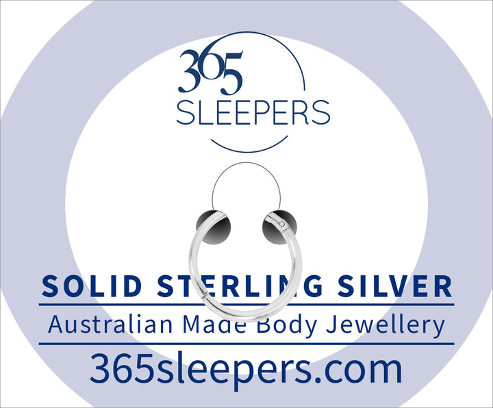 1 Piece Sterling Silver Polished Hinged Hoop Segment Nose Ring Piercing Earring 8mm - 14mm - PFGWholesale
