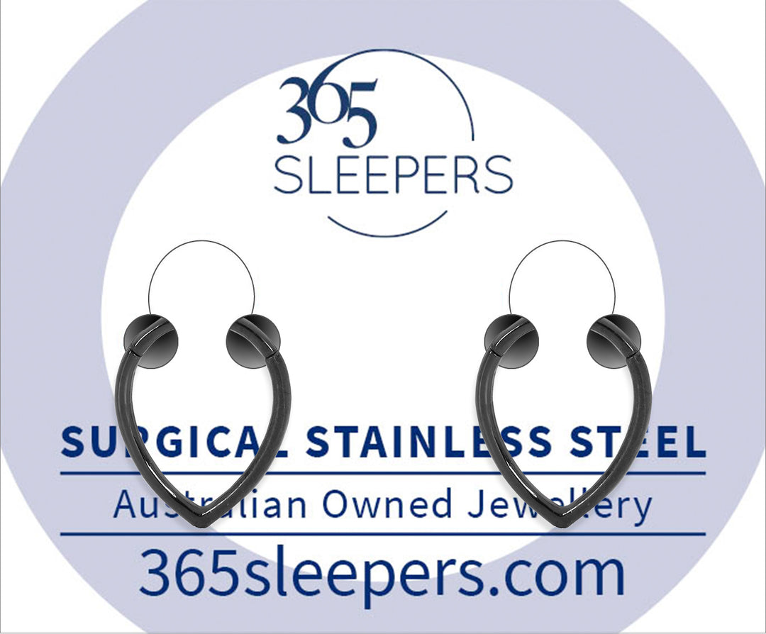1 Pair 16G Stainless Steel Tear Drop Pear Shape Hinged Hoop Segment Rings Sleeper Earrings 8mm 10mm - PFGWholesale