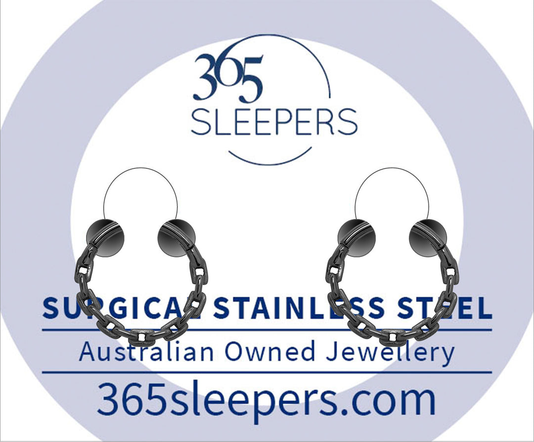 1 Pair Stainless Steel 16G Chain Link Sleeper Earrings - PFGWholesale