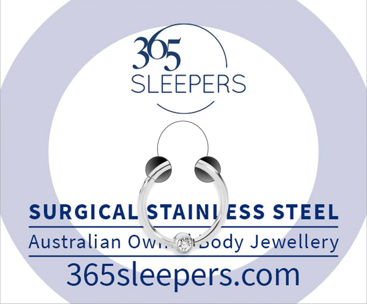 1 Piece 16G Stainless Steel BCR Hinged Hoop Segment Nose Ball Closure Ring Piercing Earring 6mm - 10mm - PFGWholesale