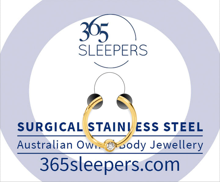 1 Piece 18G Stainless Steel BCR Hinged Hoop Segment Nose Ball Closure Ring Piercing Earring 6mm - 10mm - PFGWholesale