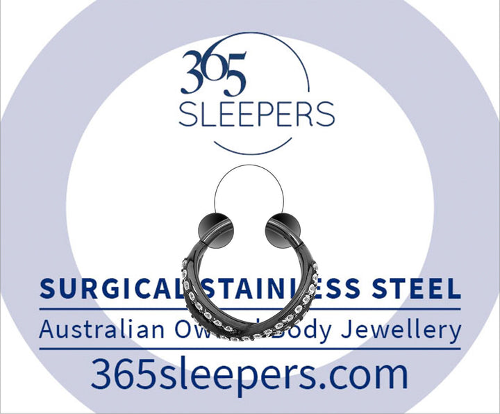 1 Piece 16G Stainless Steel Gem Double Crossover Hinged Hoop Segment Ring Piercing Earring 8mm 10mm - PFGWholesale