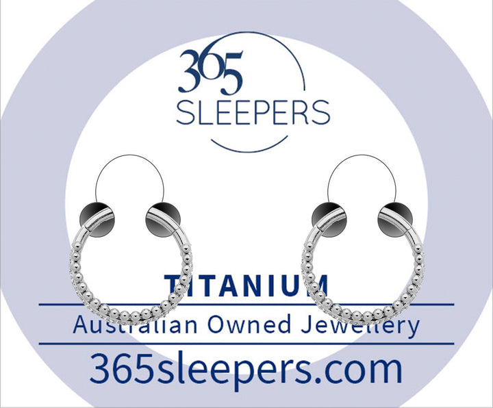 1 Pair 16G Titanium Triple-Row Gem Hinged Hoop Huggie Sleeper Earrings 8mm 10mm - PFGWholesale