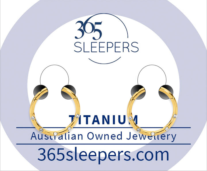 1 Pair Titanium Punch Set Gem Sleeper Earrings - 16G - PFGWholesale