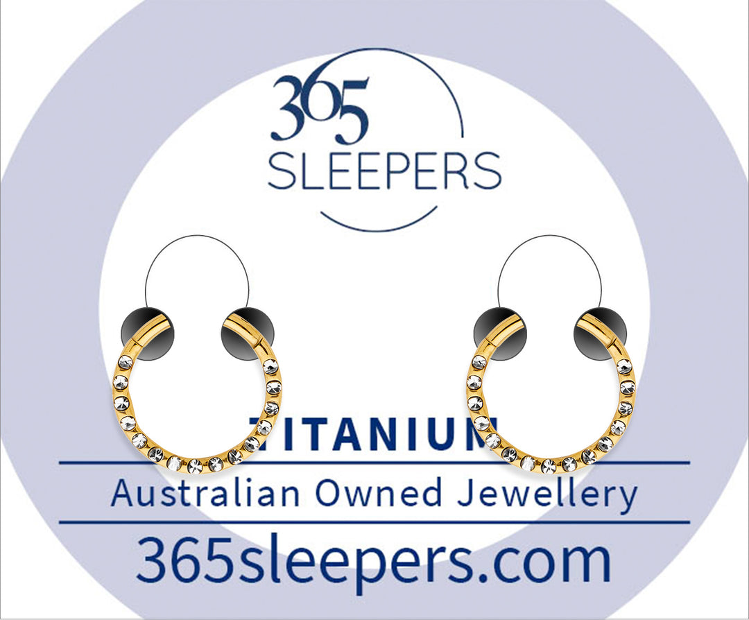 1 Pair Titanium Punch Set Multi Gem Sleeper Earrings - 16G - PFGWholesale