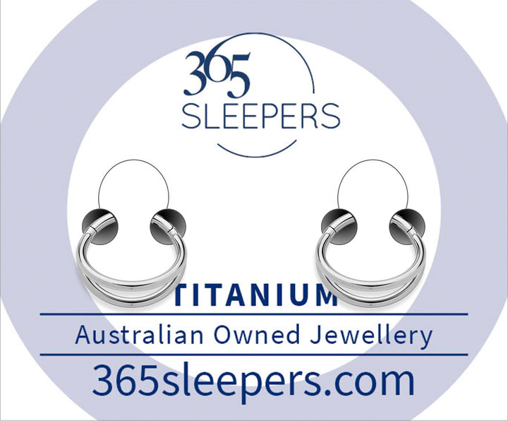 1 Pair 16G Titanium Double Hinged Hoop Segment Rings Sleeper Earrings 8mm 10mm - PFGWholesale
