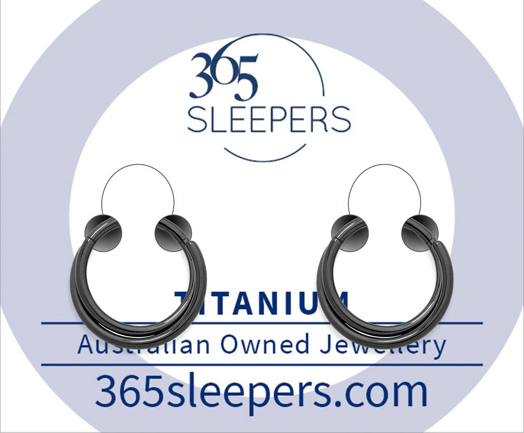 1 Pair 16G Titanium Double Twist Hinged Hoop Segment Rings Sleeper Earrings 8mm 10mm - PFGWholesale