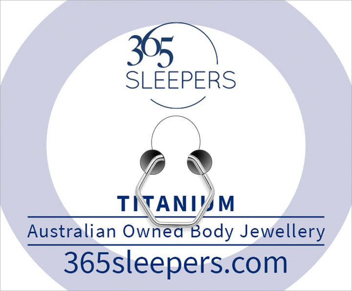 365 Sleepers 1 Piece Titanium Hexagonal Hinged Segment Ring - 18G - PFGWholesale