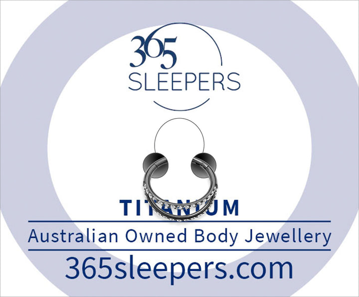 1 Piece 16G Titanium Double Gem Hinged Hoop Segment Ring Piercing Earring 8mm 10mm - PFGWholesale