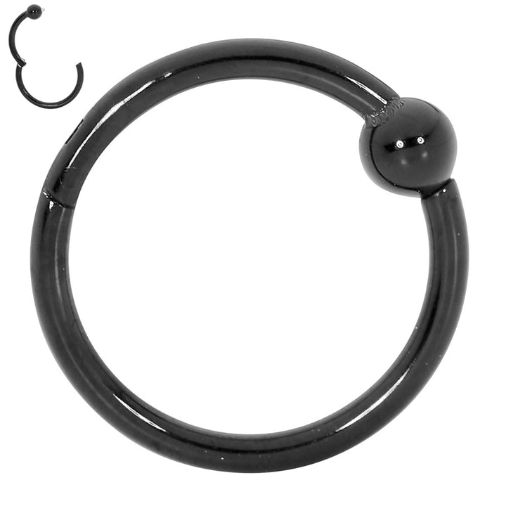 2pcs Titanium Hinged BCR Ball Closure Segment Ring Earrings - PFGWholesale