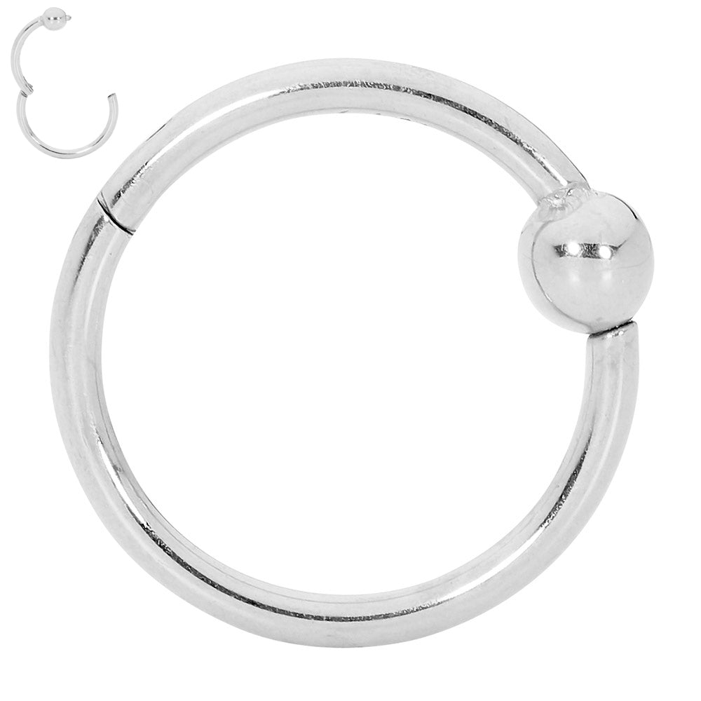 2pcs Titanium Hinged BCR Ball Closure Segment Ring Earrings - PFGWholesale