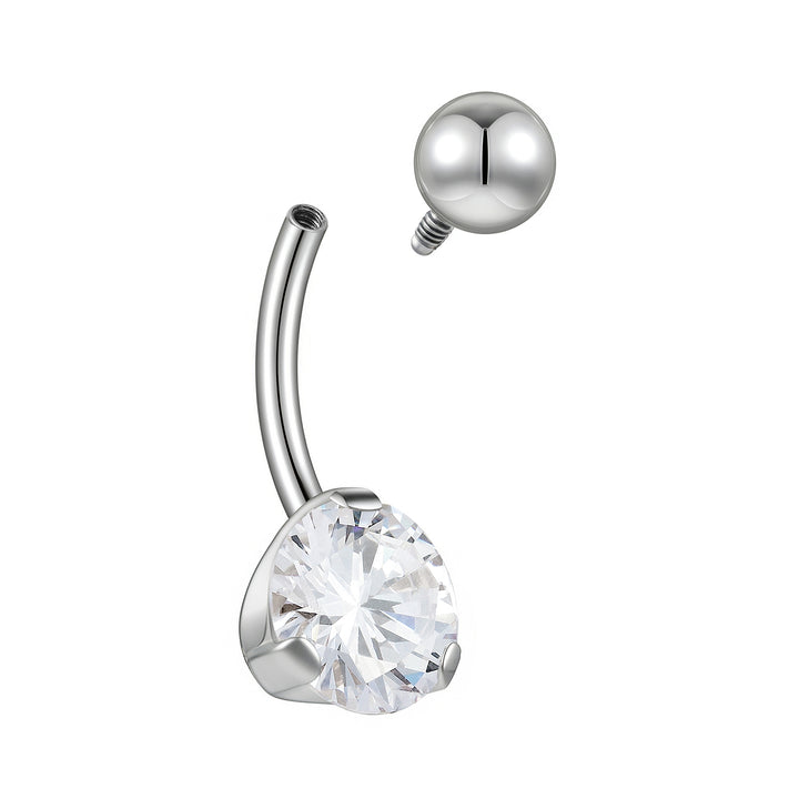 1pc Titanium Gem Internally Threaded Belly Bar - PFGWholesale