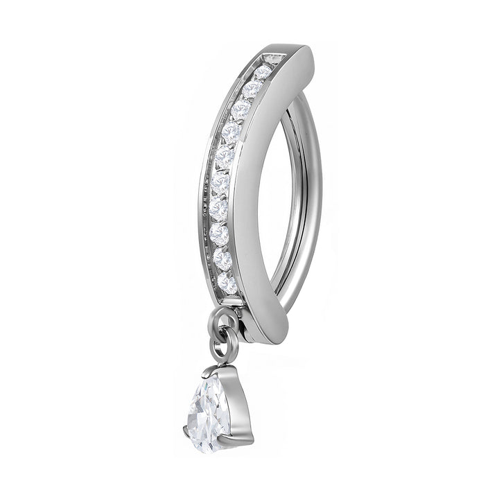 1pc Titanium Gem Hinged Clicker Belly Bar - PFGWholesale
