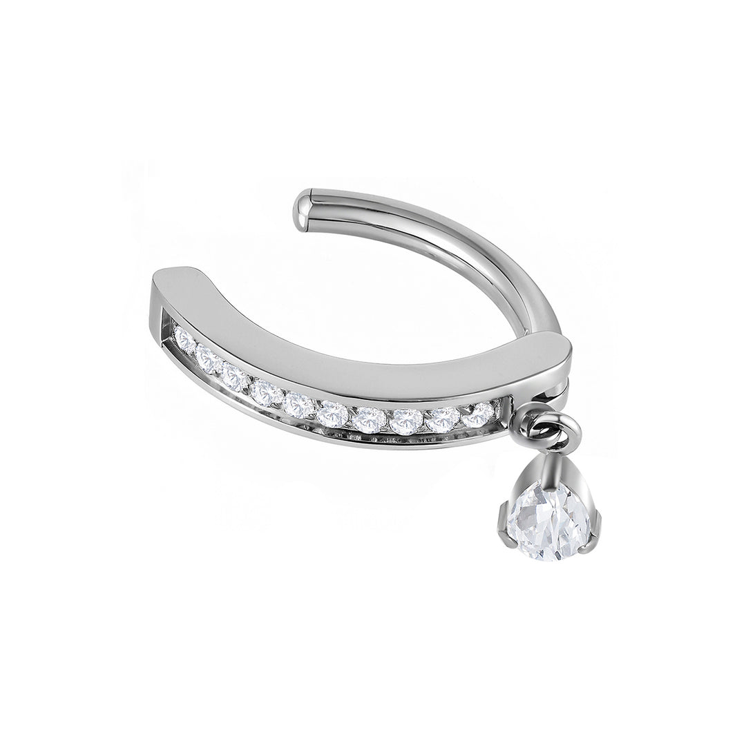 1pc Titanium Gem Hinged Clicker Belly Bar - PFGWholesale