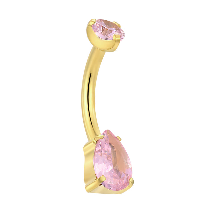 Titanium Internally Threaded Belly Button Ring Navel Barbell Pink Blue Amethyst Red Crystal Gem Body Piercing Jewellery 10mm