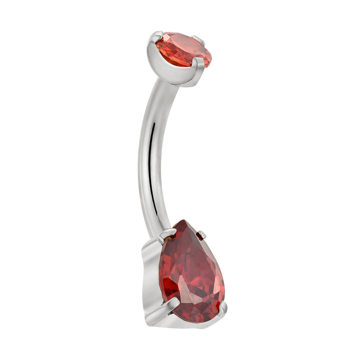 Titanium Internally Threaded Belly Button Ring Navel Barbell Pink Blue Amethyst Red Crystal Gem Body Piercing Jewellery 10mm