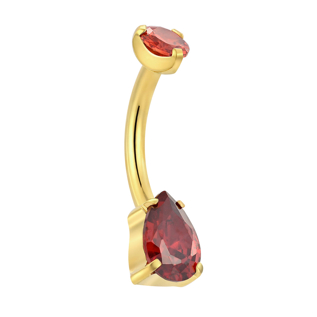 Titanium Internally Threaded Belly Button Ring Navel Barbell Pink Blue Amethyst Red Crystal Gem Body Piercing Jewellery 10mm
