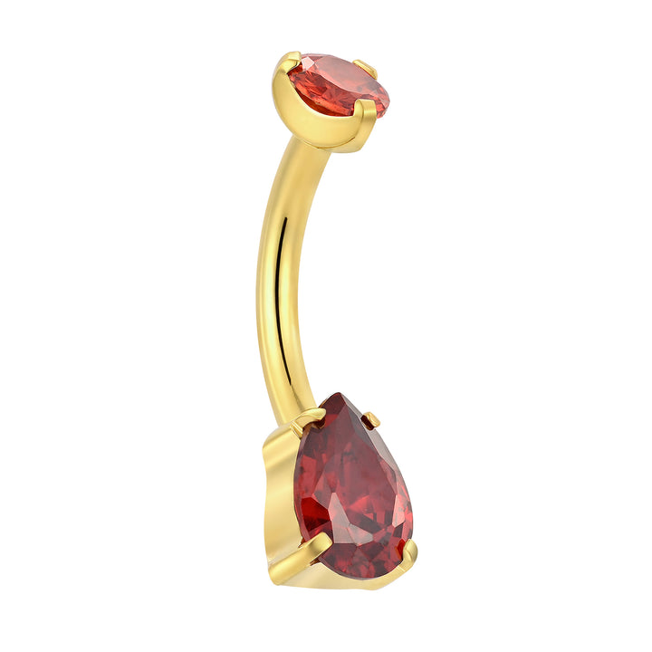 Titanium Internally Threaded Belly Button Ring Navel Barbell Pink Blue Amethyst Red Crystal Gem Body Piercing Jewellery 10mm