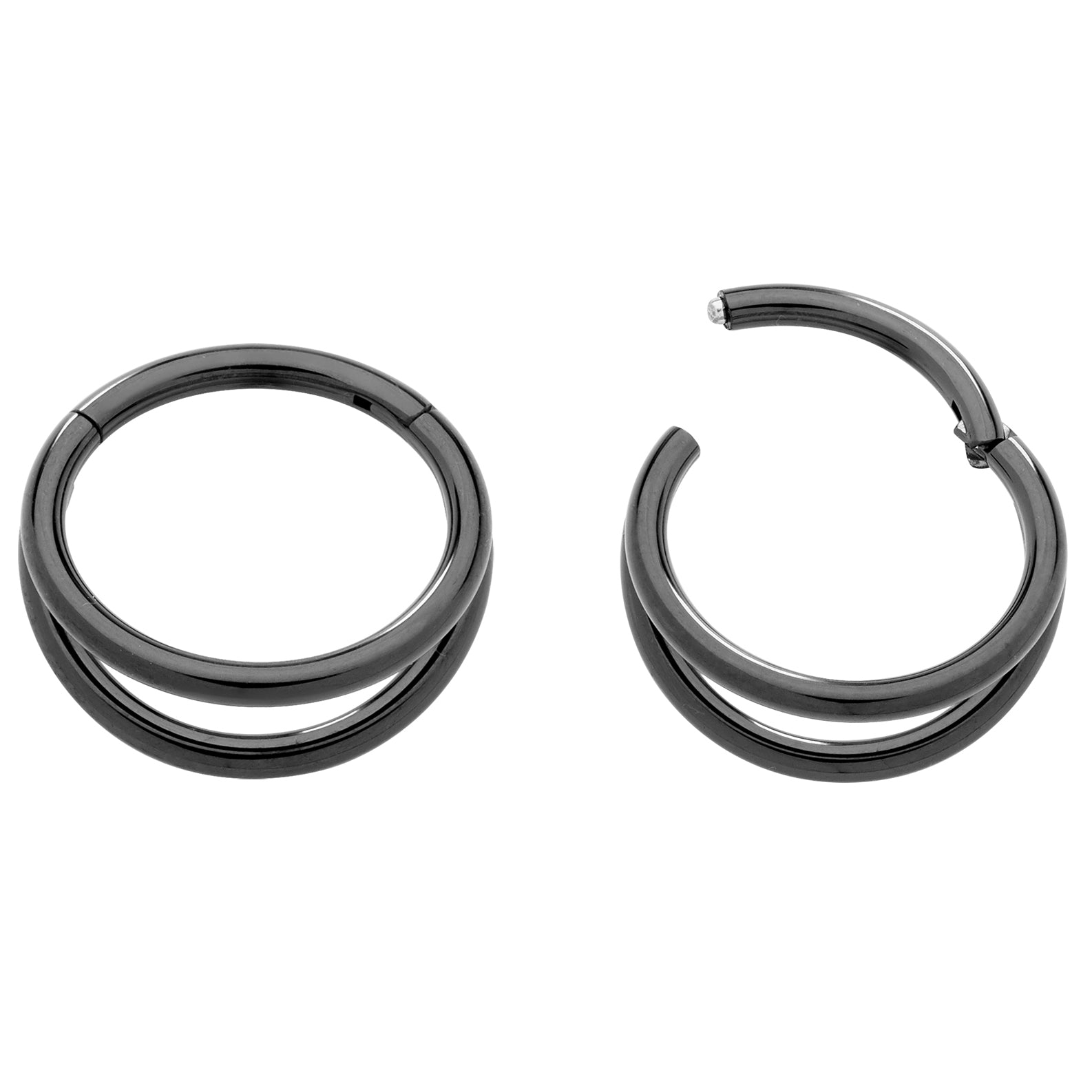 Black stainless deals steel hoop earrings