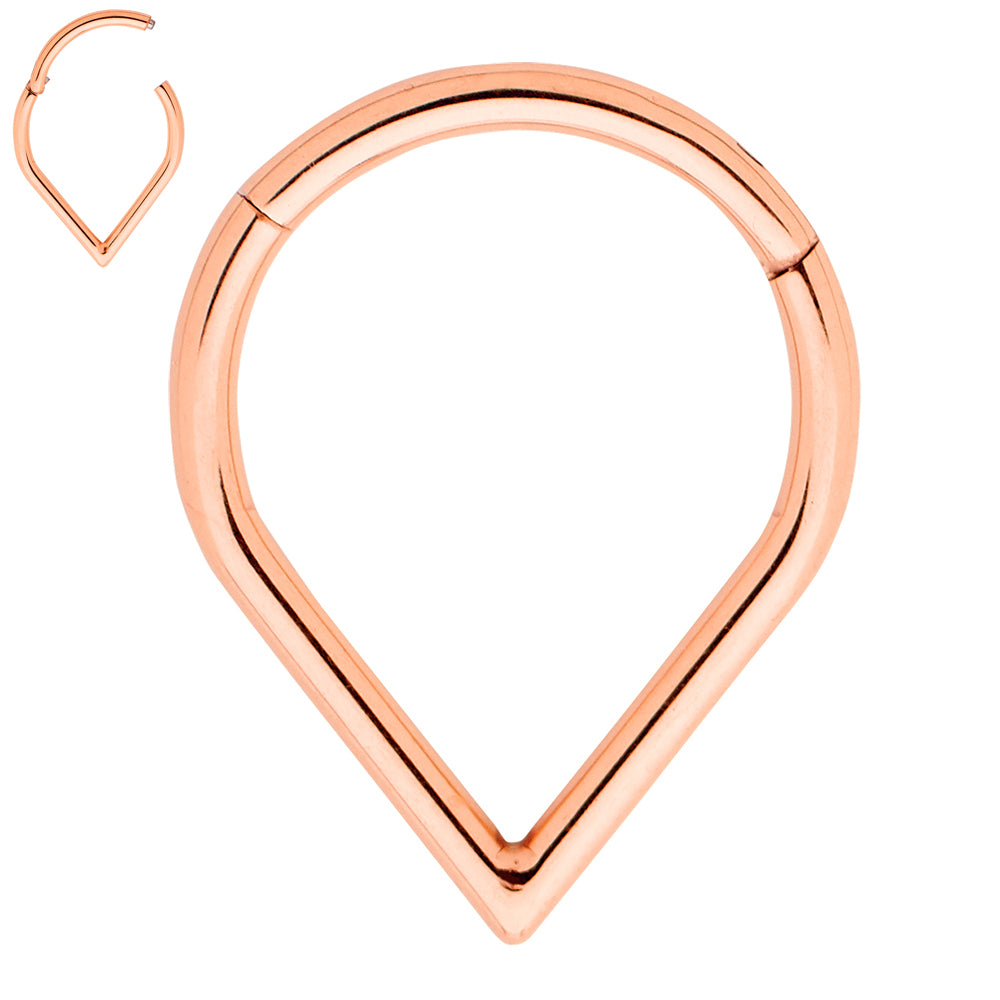 2pcs Titanium Tear Drop Hinged Hoop Segment Ring Earrings - PFGWholesale