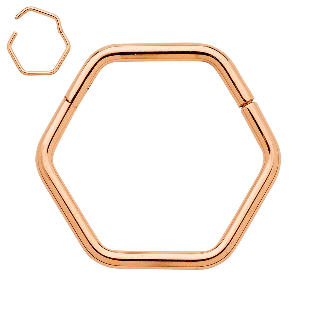2pcs Titanium Hexagonal Hinged Hoop Segment Ring Earrings - PFGWholesale