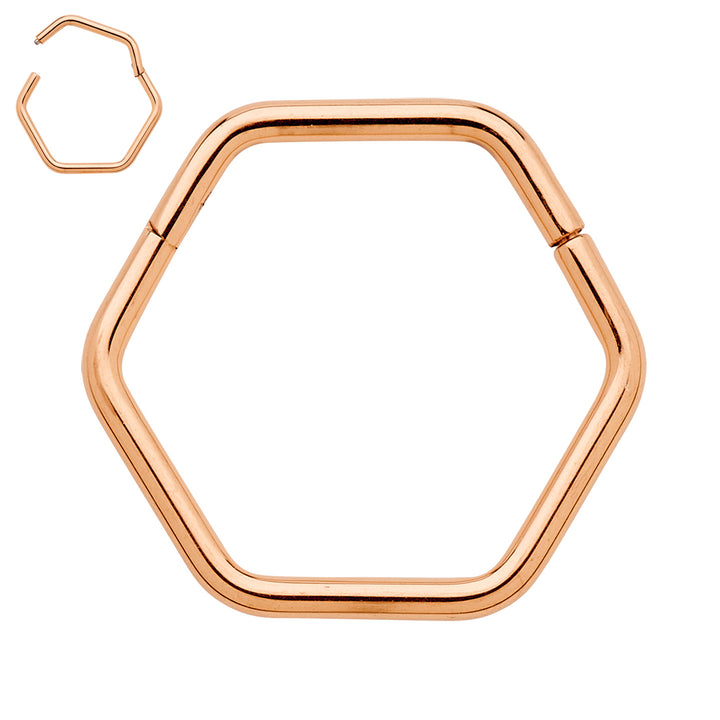 2pcs Titanium Hexagonal Hinged Hoop Segment Ring Earrings - PFGWholesale