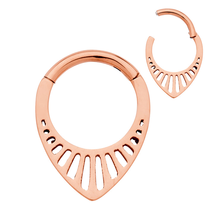 2pcs Titanium Tear Drop Hinged Hoop Segment Ring Earrings - PFGWholesale