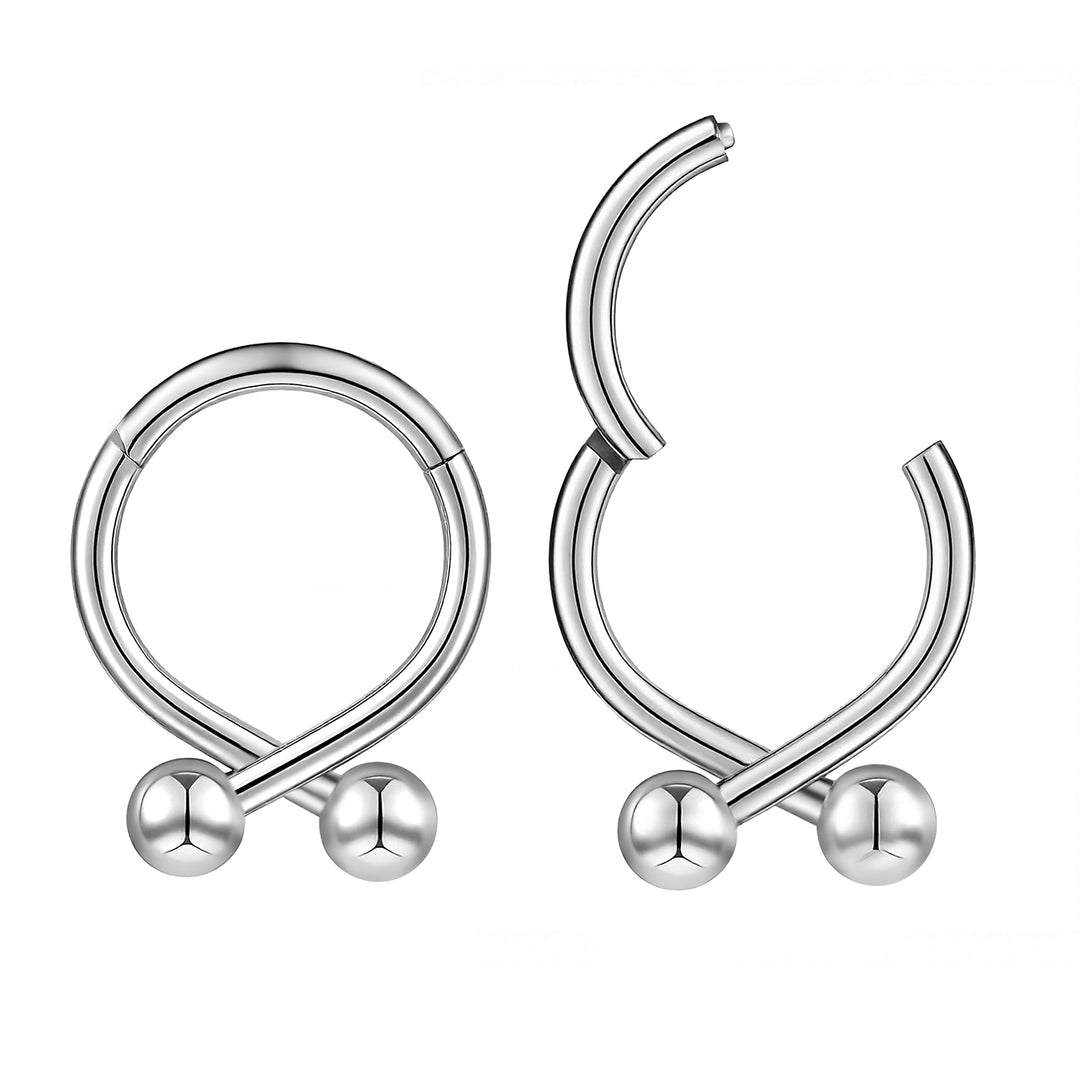 2pcs Titanium Knot Hinged Clicker Hoop Segment Rings - PFGWholesale