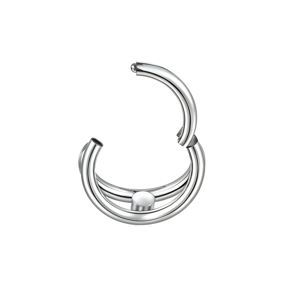 2pcs Titanium Gem Double Hoop Hinged Clicker Segment Rings - PFGWholesale