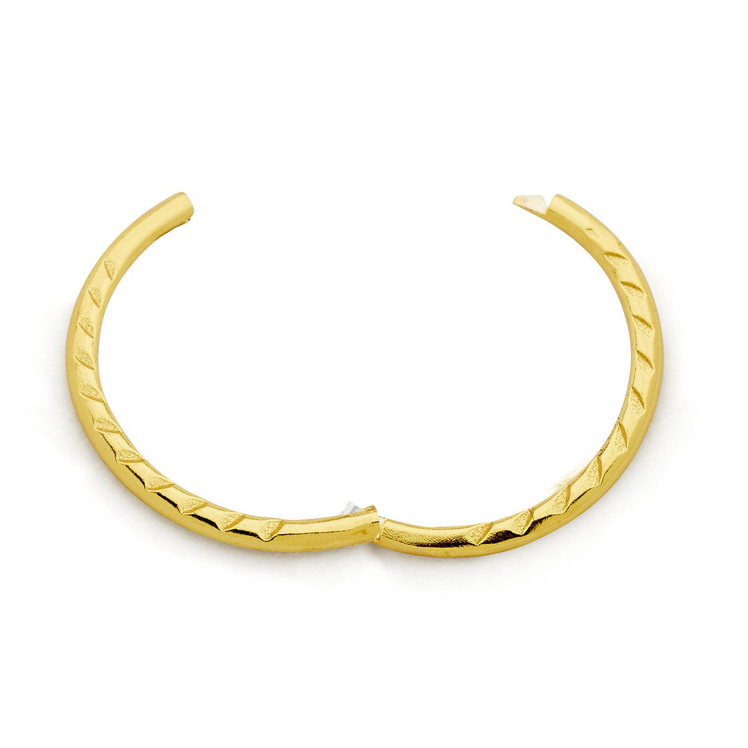 1 Piece 22ct Gold Plated Sterling Silver Diamond Cut Twist Hinged Hoop Sleeper Earring Body Piercing 8mm - 14mm