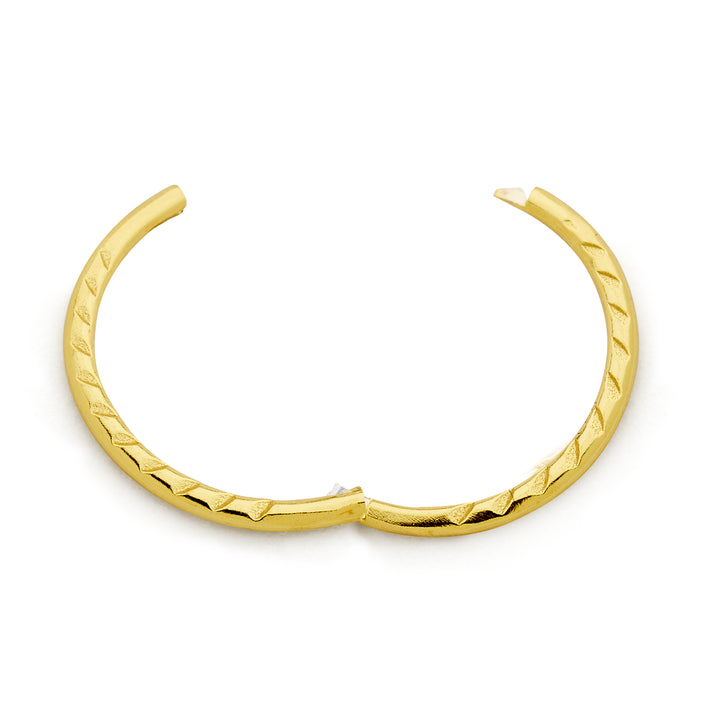 1 Piece 22ct Gold Plated Sterling Silver Diamond Cut Twist Hinged Hoop Sleeper Earring Body Piercing 8mm - 14mm