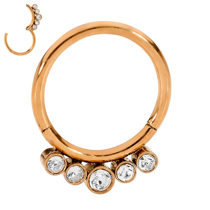 2pcs Surgical Steel Gem Hinged Hoop Segment Ring Earrings - PFGWholesale