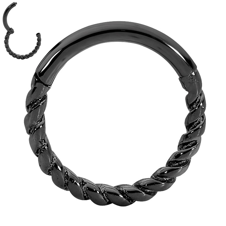 2pcs Surgical Steel Twist Hinged Hoop Segment Ring Earrings - PFGWholesale