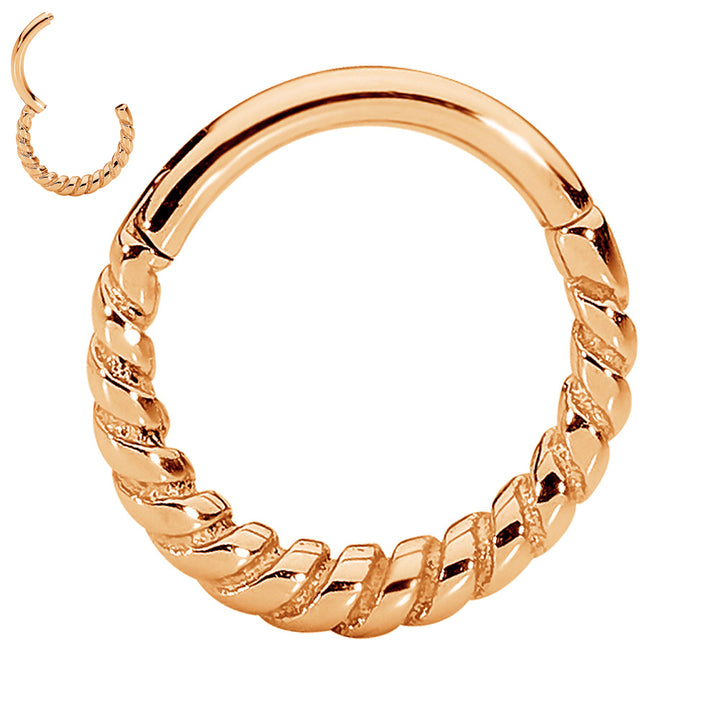 2pcs Surgical Steel Twist Hinged Hoop Segment Ring Earrings - PFGWholesale