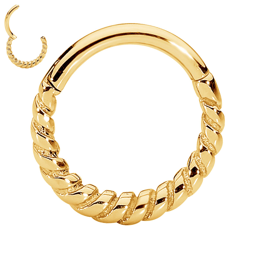 2pcs Surgical Steel Twist Hinged Hoop Segment Ring Earrings - PFGWholesale