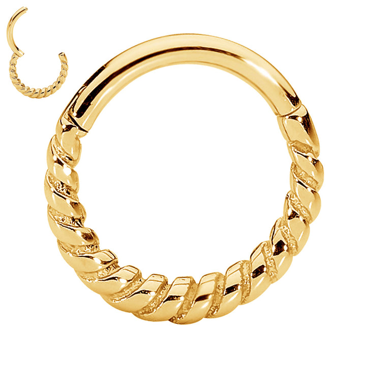 2pcs Surgical Steel Twist Hinged Hoop Segment Ring Earrings - PFGWholesale