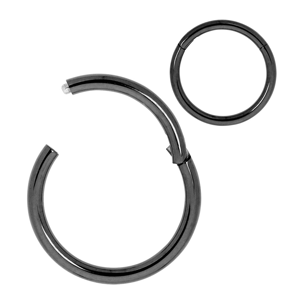 1 Piece 12G Stainless Steel Polished Hinged Hoop Segment Nose Ring Piercing Earring 10mm - 18mm - PFGWholesale