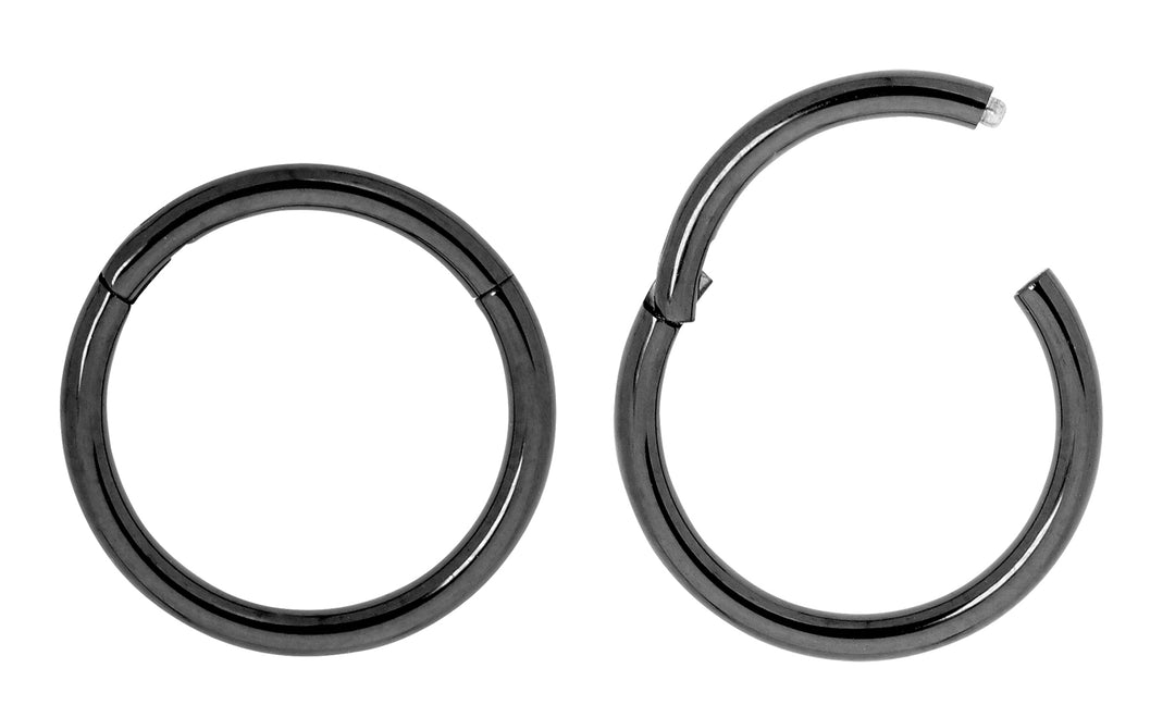 1 Pair 18G Titanium Polished Hinged Hoop Segment Rings Sleeper Earrings 6mm - 13mm - PFGWholesale