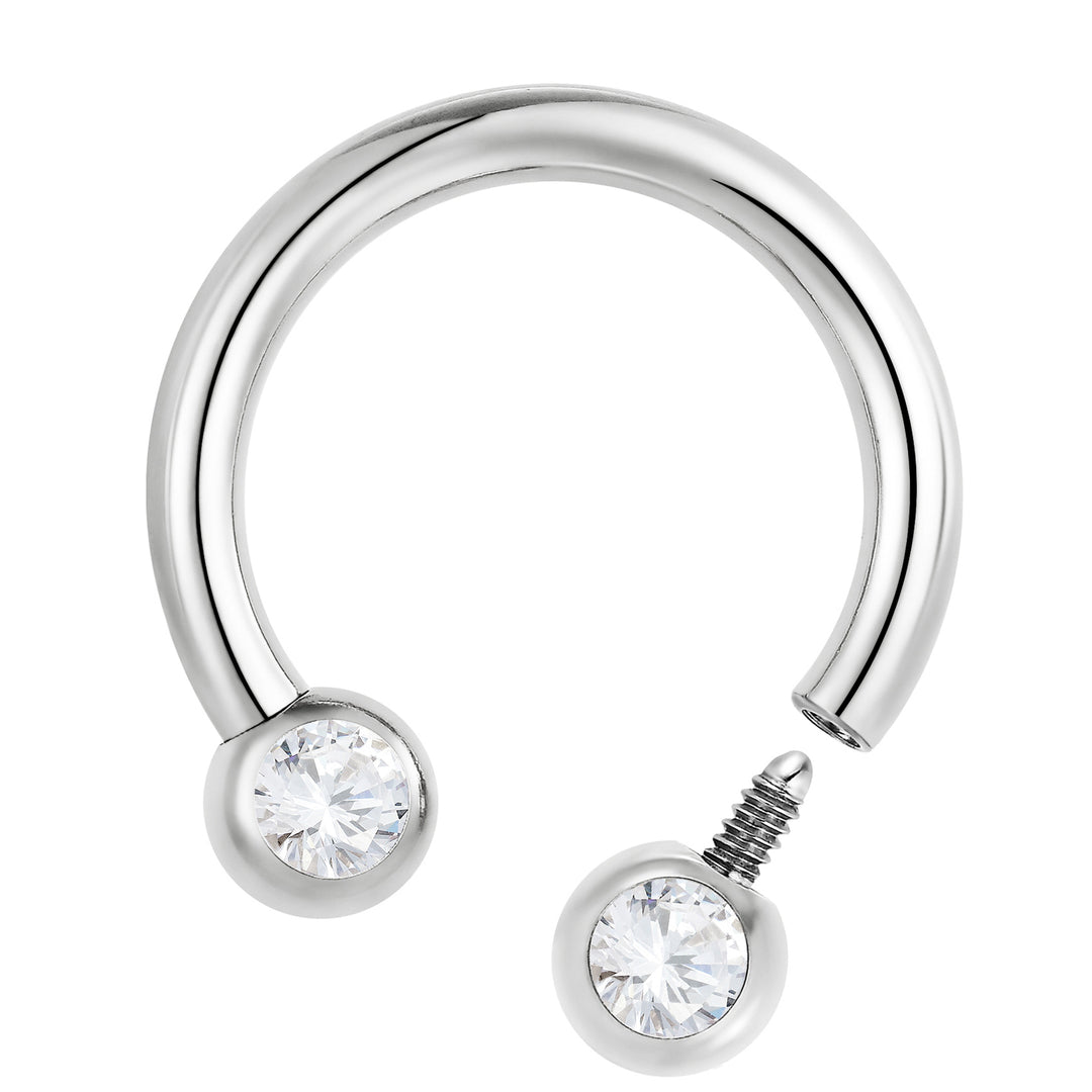 1 Stück G23 Titan 16G 14G 12G 10G Circular Barbell Hufeisen Bar Septum Nasenring Piercing mit Innengewinde 6mm - 12mm