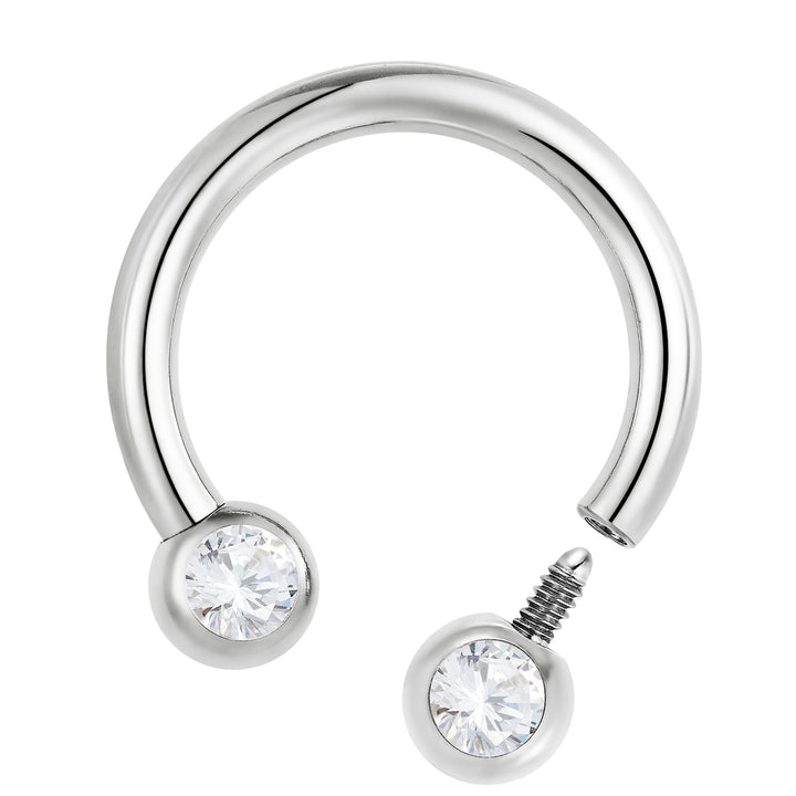 1 Stück G23 Titan 16G 14G 12G 10G Circular Barbell Hufeisen Bar Septum Nasenring Piercing mit Innengewinde 6mm - 12mm