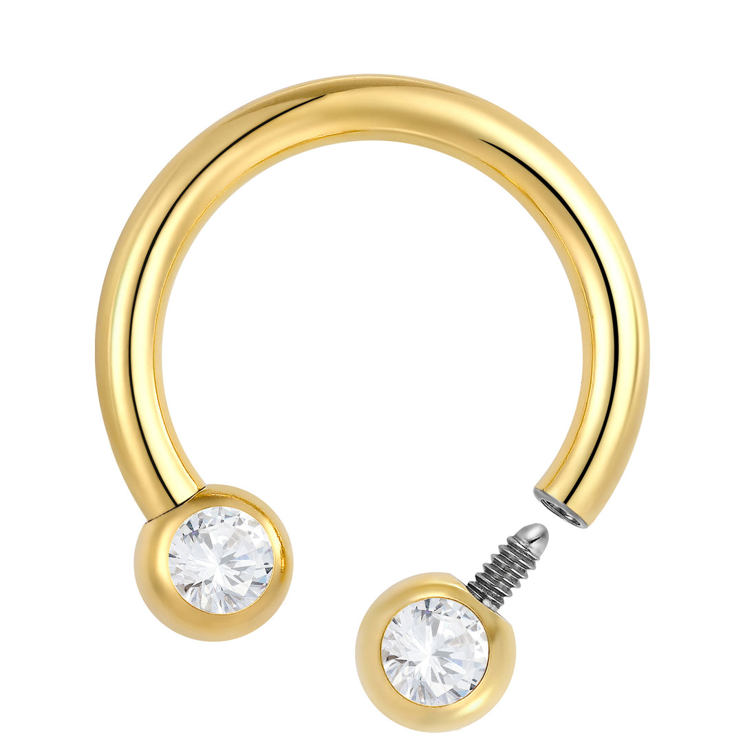 1 Stück G23 Titan 16G 14G 12G 10G Circular Barbell Hufeisen Bar Septum Nasenring Piercing mit Innengewinde 6mm - 12mm