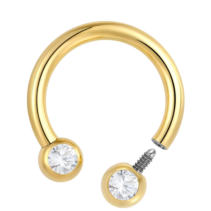1 Stück G23 Titan 16G 14G 12G 10G Circular Barbell Hufeisen Bar Septum Nasenring Piercing mit Innengewinde 6mm - 12mm
