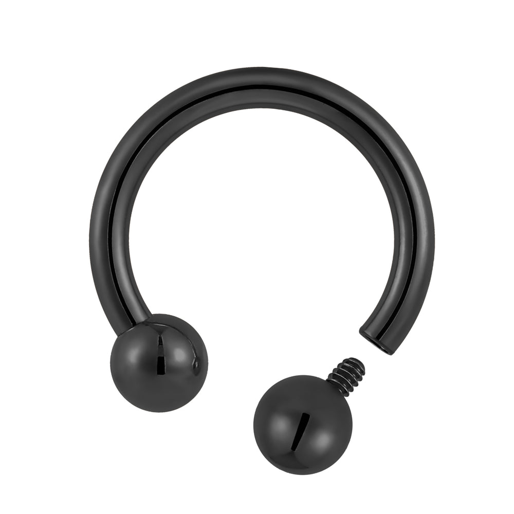 1 Piece G23 Titanium 16G 14G 12G 10G Internally Threaded Circular Barbell Horseshoe Bar Septum Nose Ring Piercing 6mm - 12mm - PFGWholesale