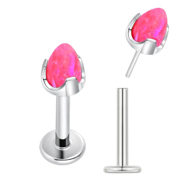 2 Pieces Titanium 16G Threadless Gem Monroe Lip Flat Back Labret Tragus Septum Nose Helix Rook Cartilage Earrings Body Piercing Jewellery