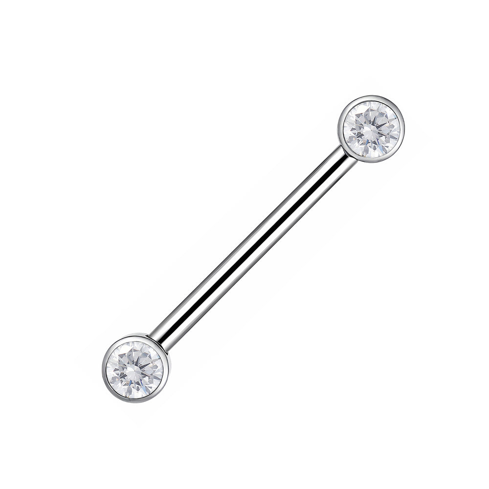 2pcs Titanium Gem Threadless Nipple Barbells - PFGWholesale